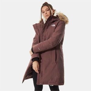 The North Face Arctic Parka Hooded Coat in Marron Purple Size XXL